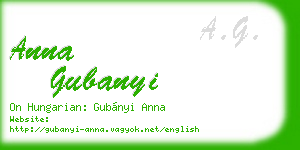 anna gubanyi business card