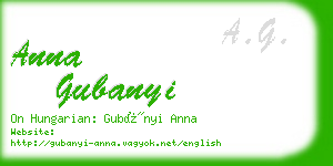 anna gubanyi business card